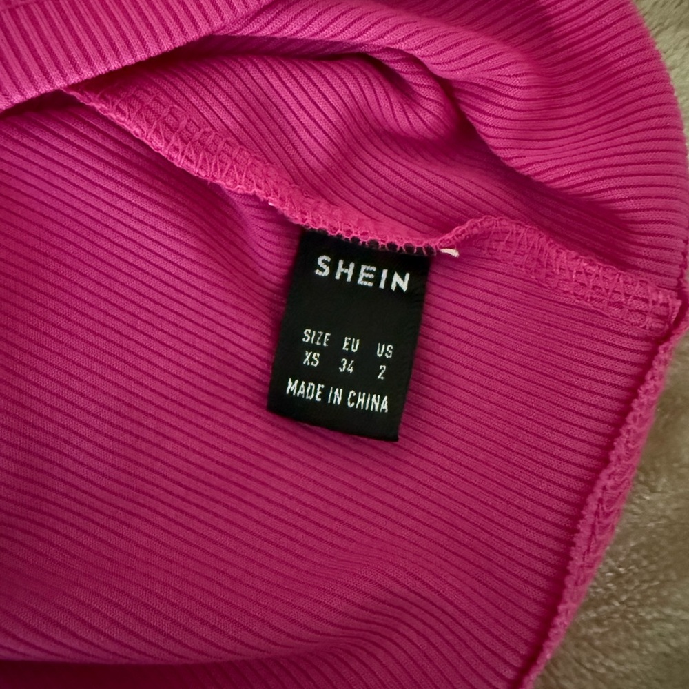 Pink One-Shoulder Ribbed Top - Picture 2 of 2